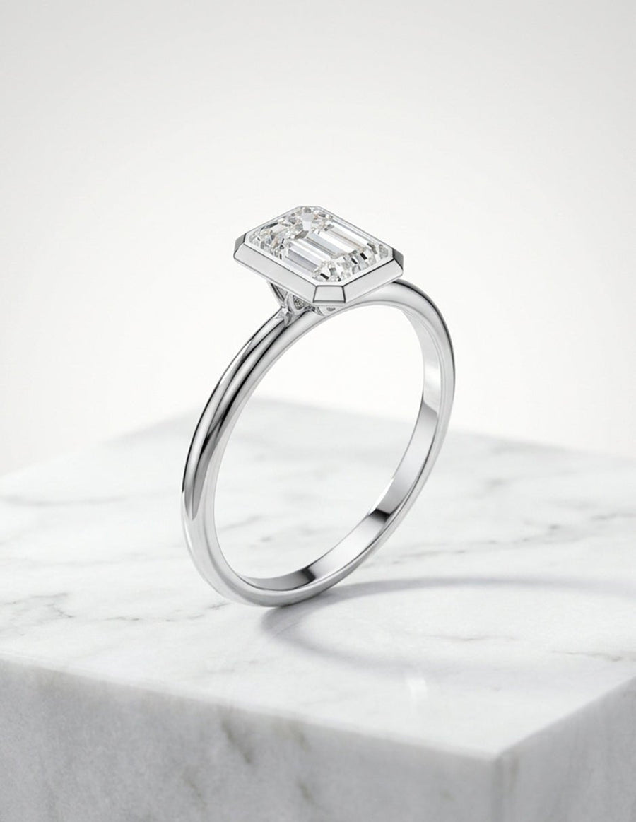 Anillo de Compromiso - solitario - AMORE105-EM-CZ