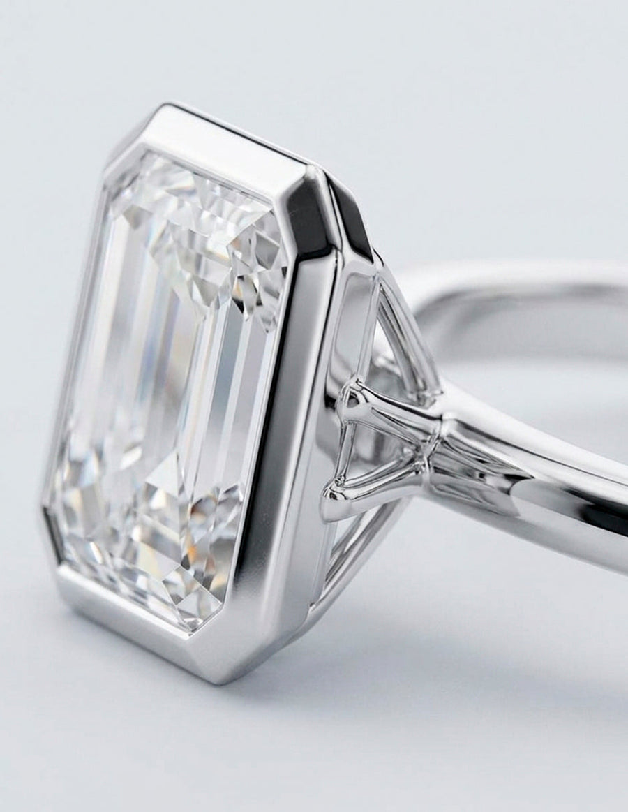 Anillo de compromiso - solitario - AMORE105-EM-LG