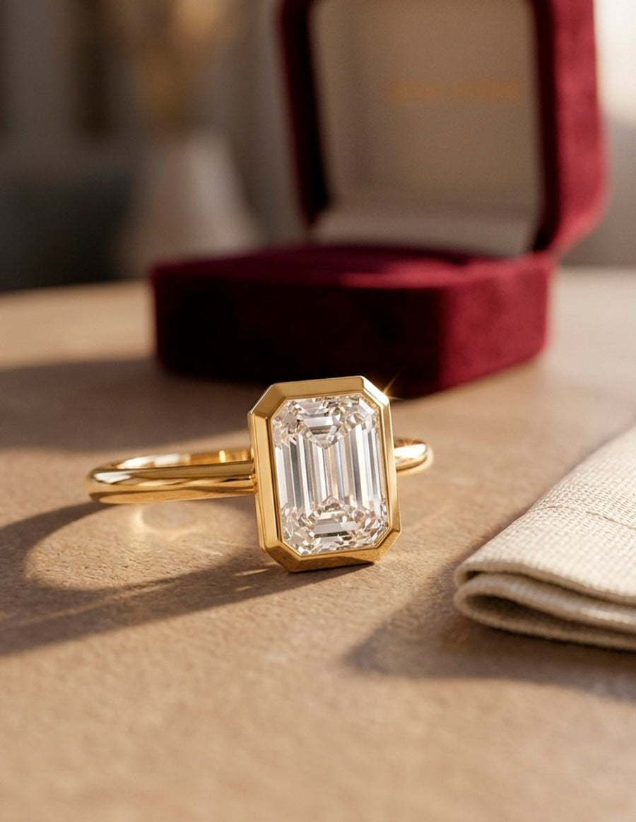 Anillo de Compromiso - solitario - AMORE105-EM-CZ
