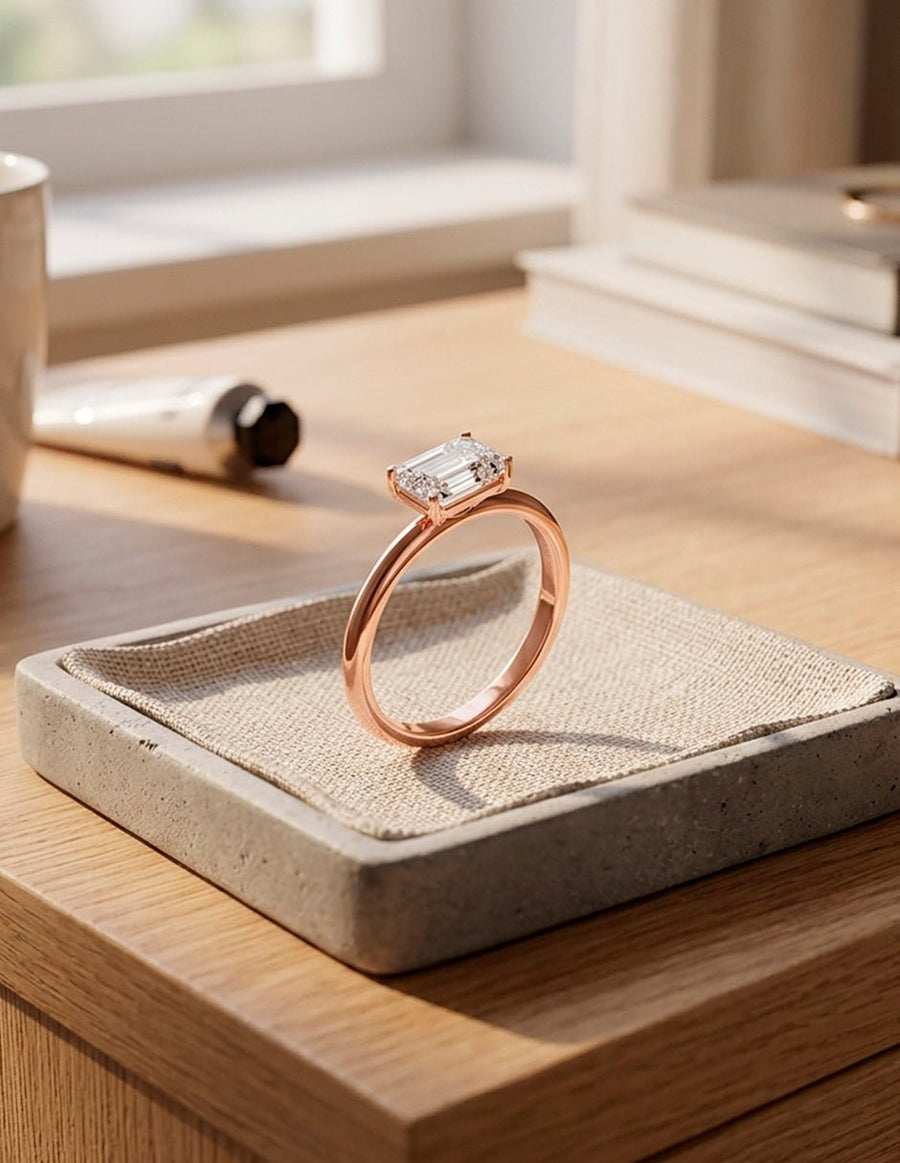 Anillo de Compromiso - solitario - AMORE106-EM-CZ