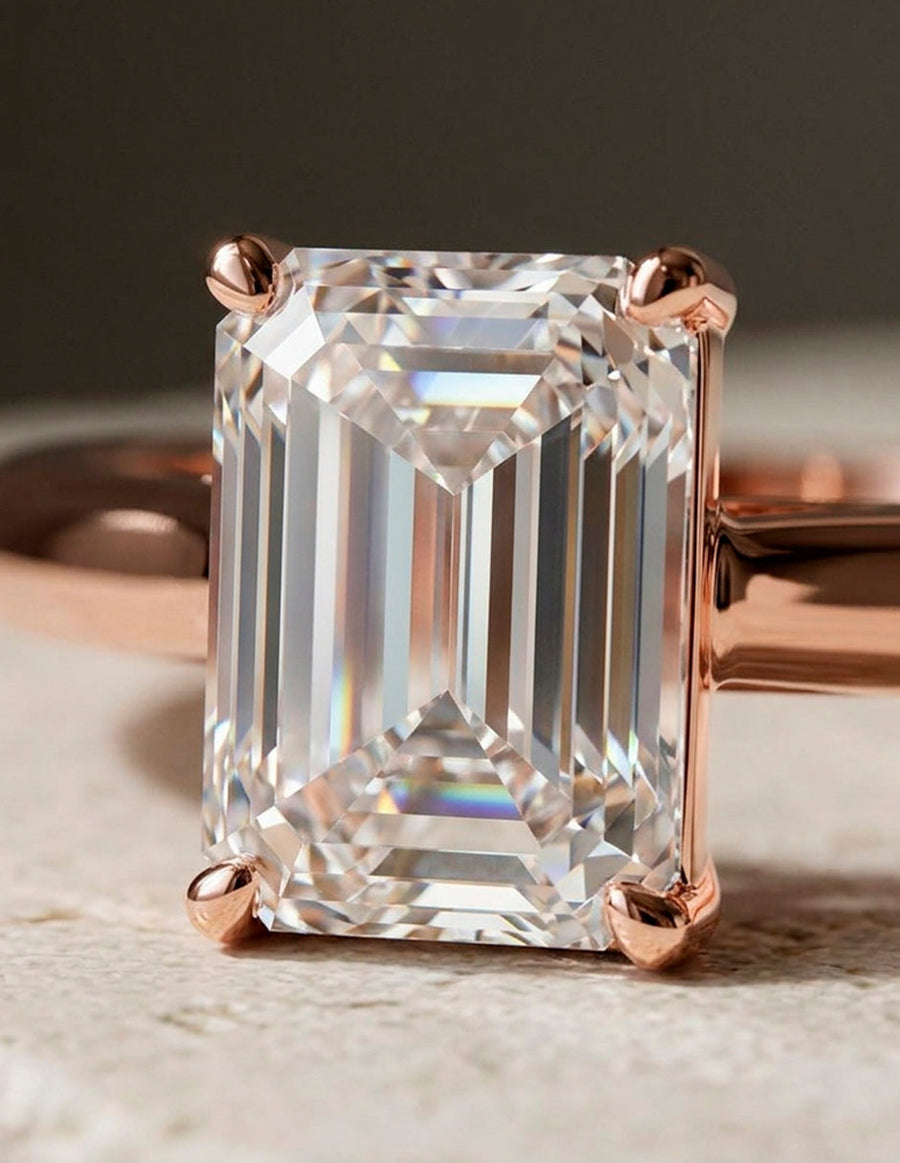 Anillo de compromiso - solitario - AMORE107-EM-LG