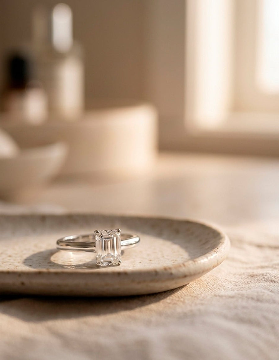 Anillo de Compromiso - solitario - AMORE107-EM-CZ