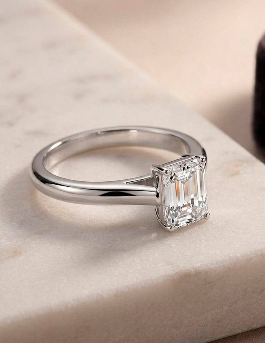 Anillo de Compromiso - solitario - AMORE107-EM-CZ
