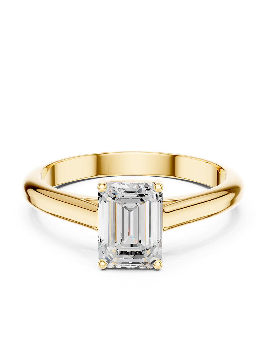 Anillo estilo solitario con diamante de laboratorio esmeralda 1.01 ct, color D, claridad VS1