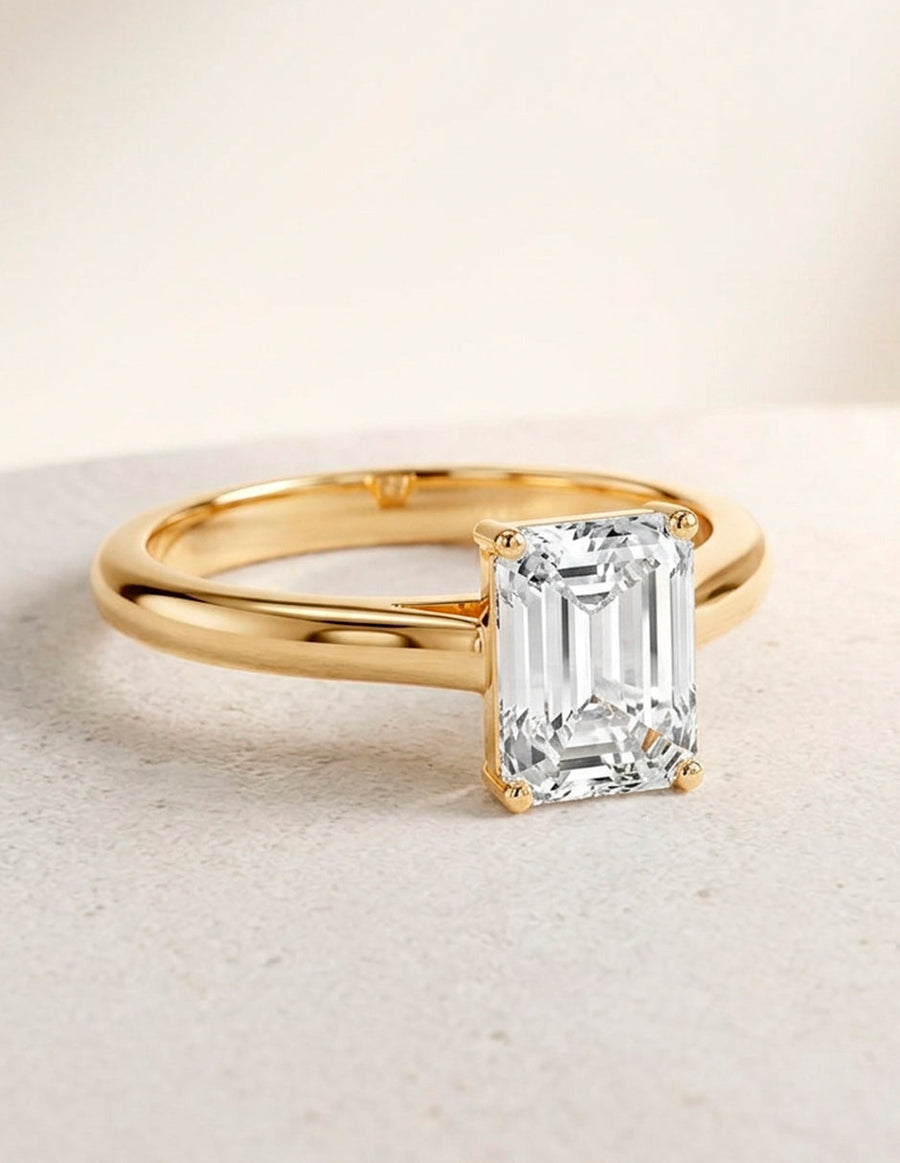 Anillo de compromiso - solitario - AMORE107-EM-LG