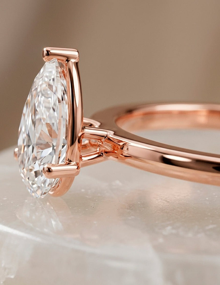 Anillo de Compromiso - solitario - AMORE108-PE-CZ