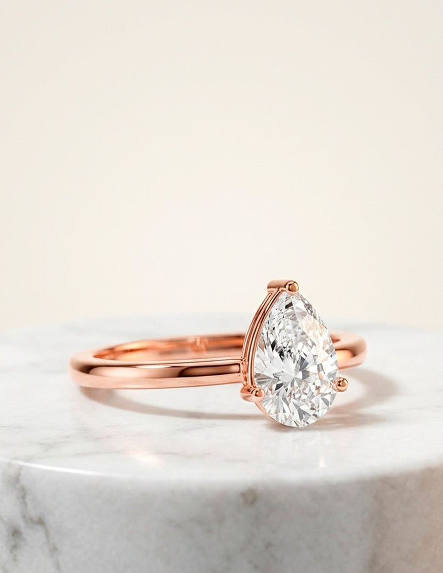 Anillo de Compromiso - solitario - AMORE108-PE-CZ