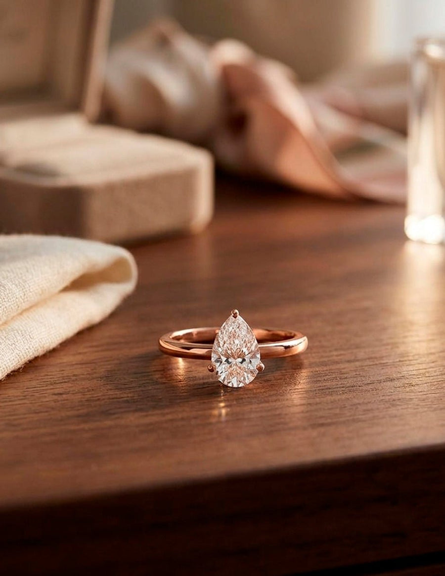 Anillo de Compromiso - solitario - AMORE108-PE-CZ