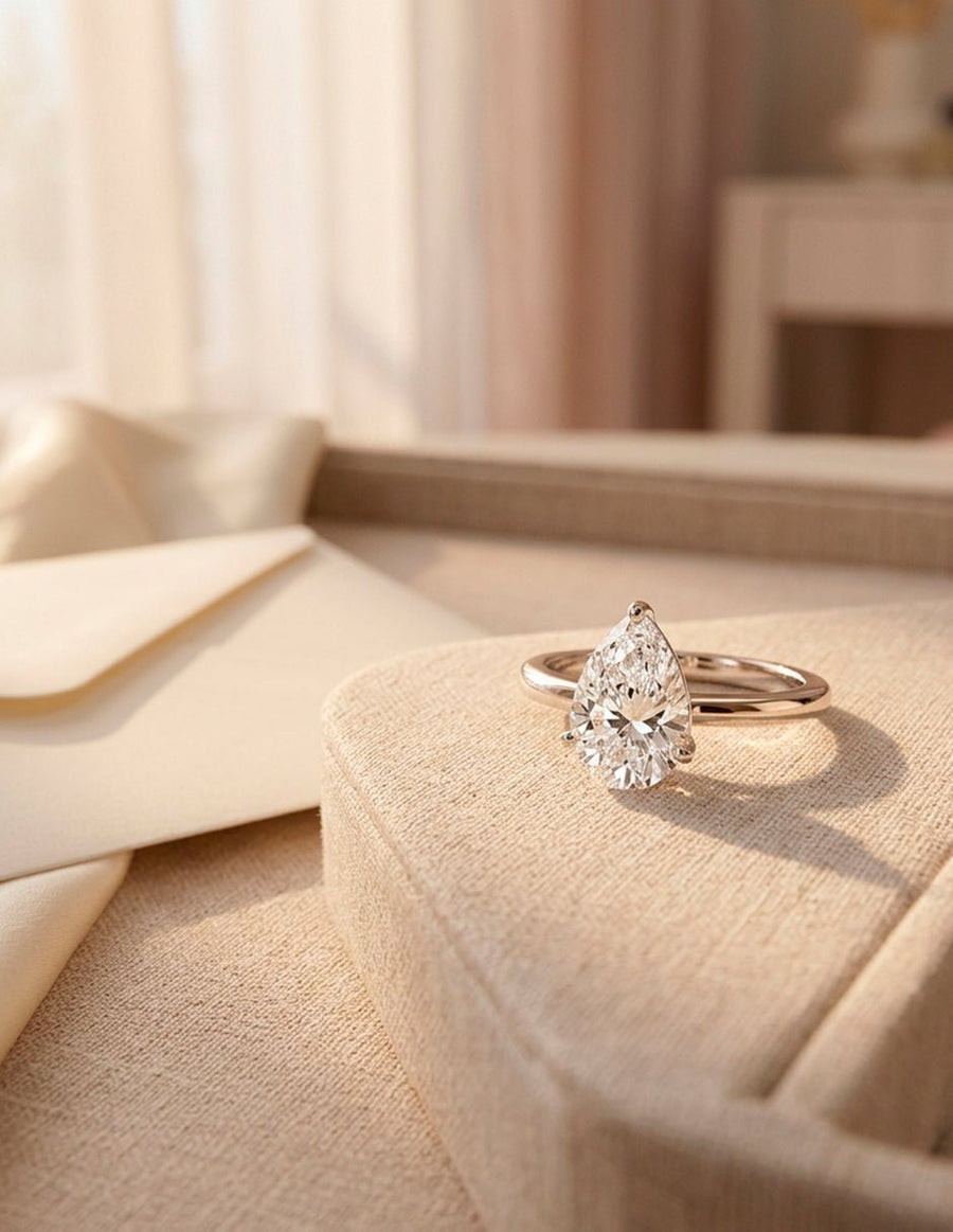 Anillo de Compromiso - solitario - AMORE108-PE-CZ