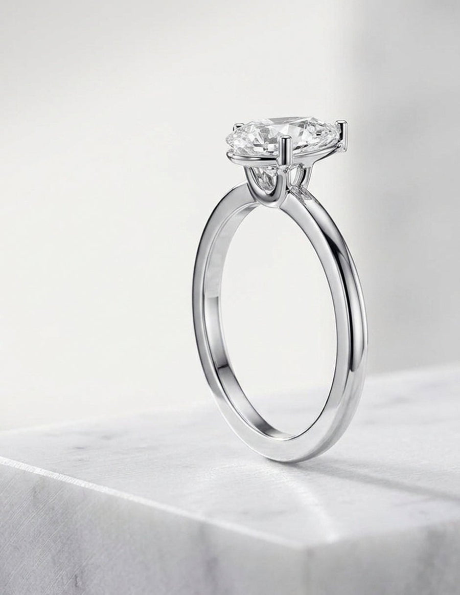 Anillo de Compromiso - solitario - AMORE108-PE-CZ