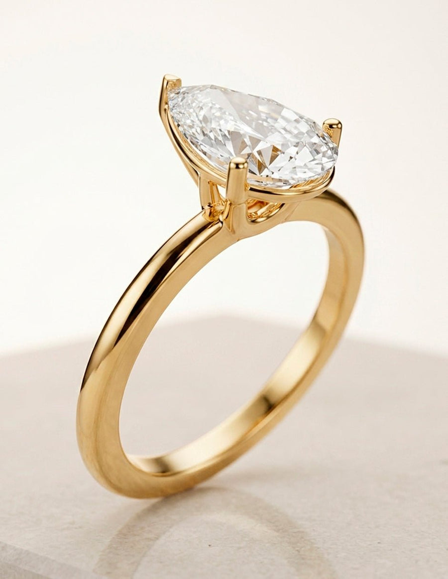 Anillo de Compromiso - solitario - AMORE108-PE-CZ