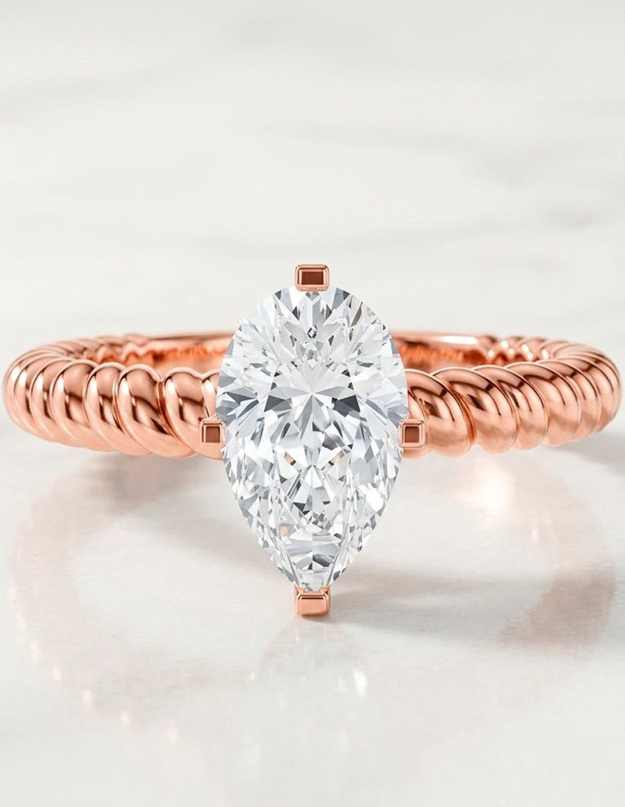 Anillo de Compromiso - solitario - AMORE109-PE-CZ
