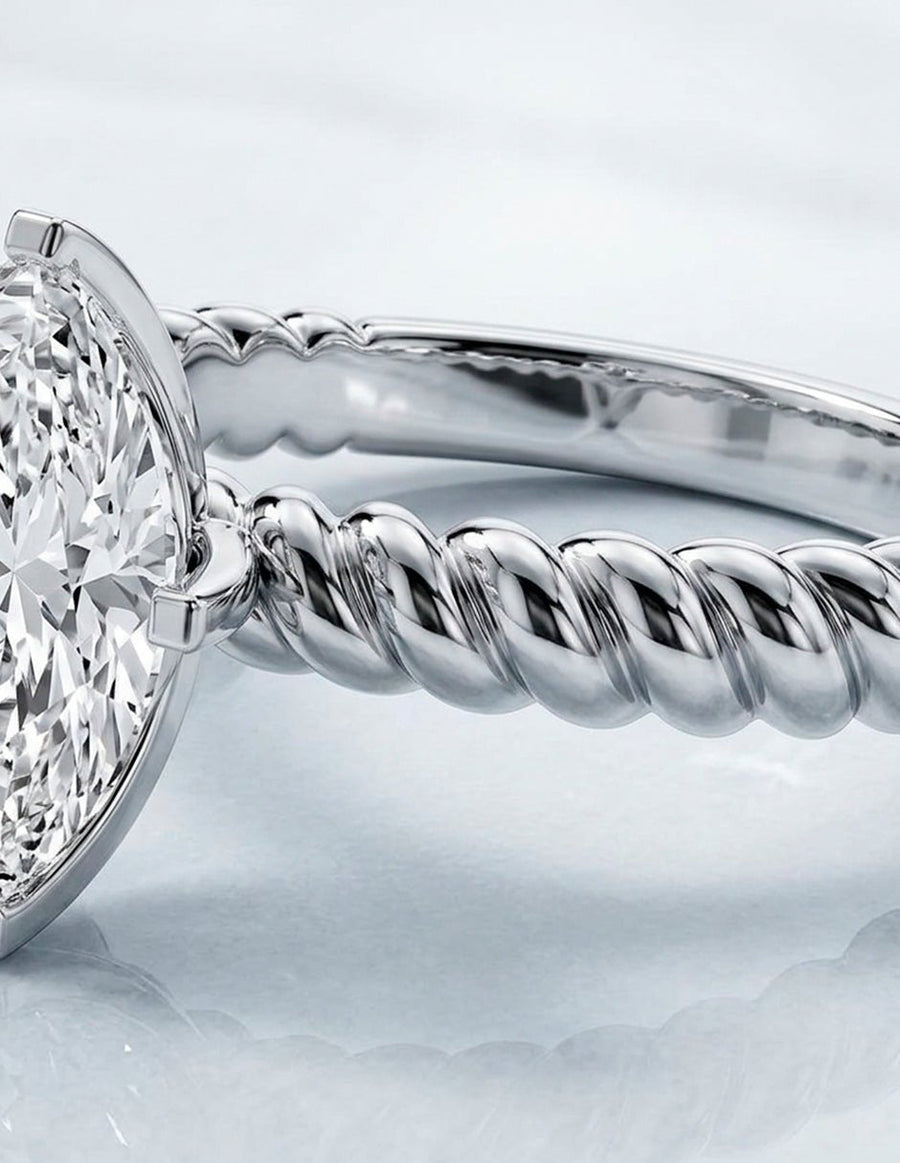 Anillo de Compromiso - solitario - AMORE109-PE-CZ
