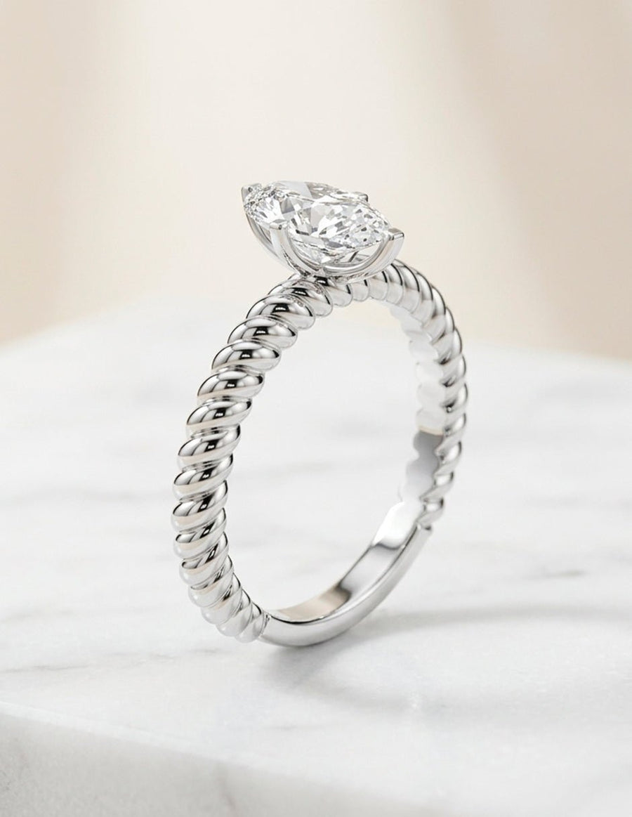 Anillo de Compromiso - solitario - AMORE109-PE-CZ