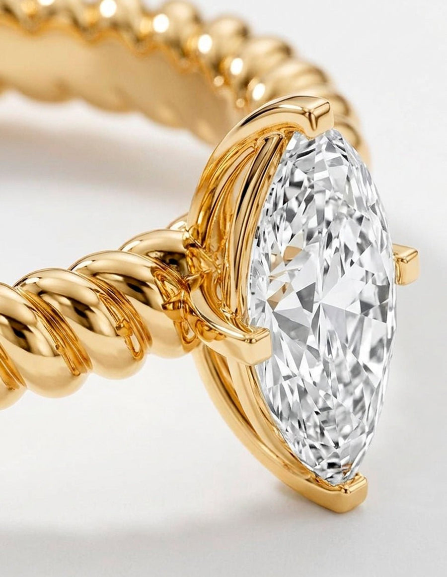 Anillo de Compromiso - solitario - AMORE109-PE-CZ