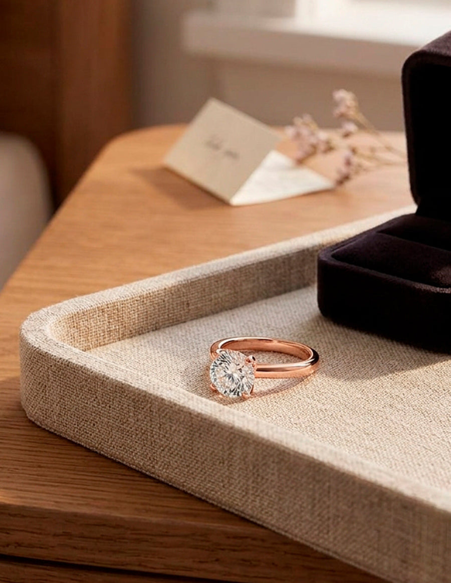 Anillo de Compromiso - solitario - AMORE11-RD-CZ