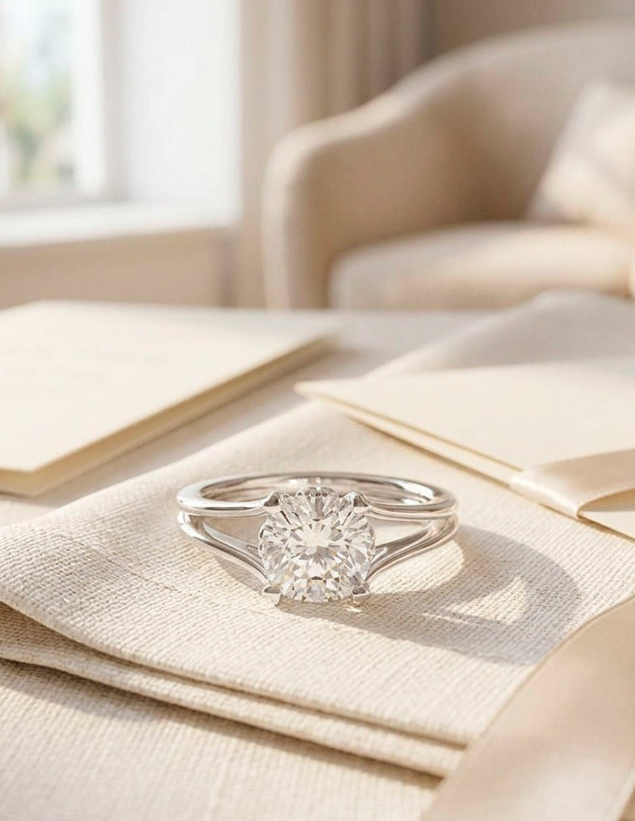 Anillo de Compromiso - solitario - AMORE111-CU-CZ