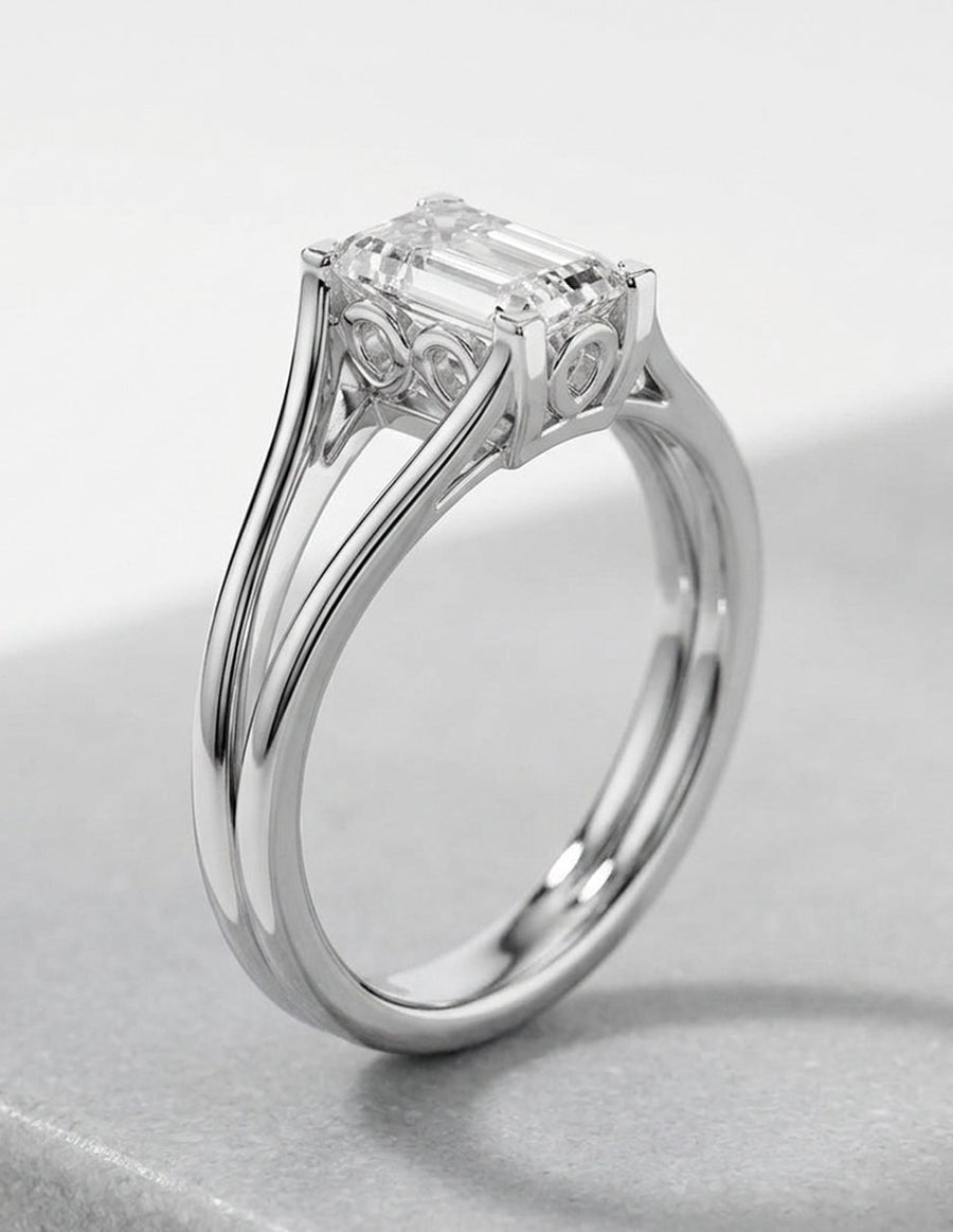 Anillo de compromiso - solitario - AMORE112-EM-LG