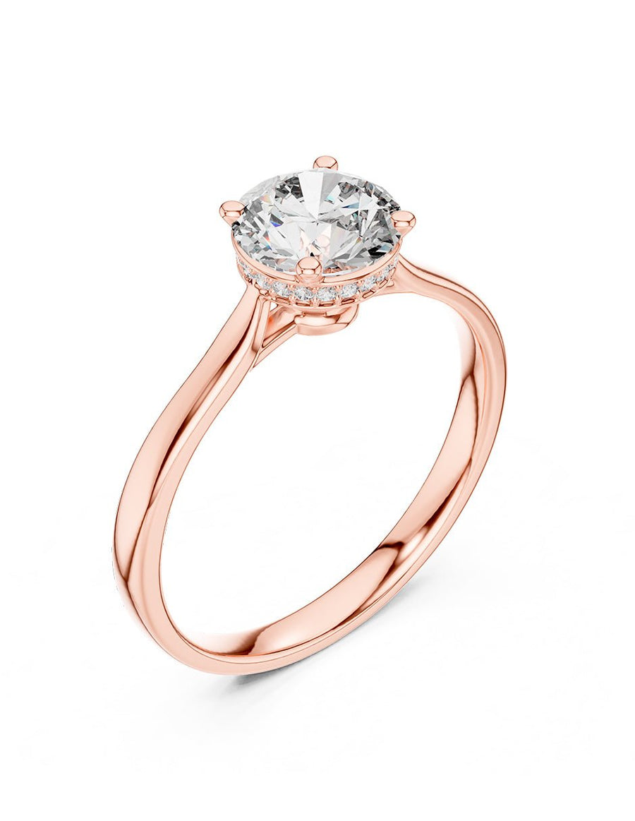 Anillo de compromiso - piedras laterales - AMORE114-RD-LG