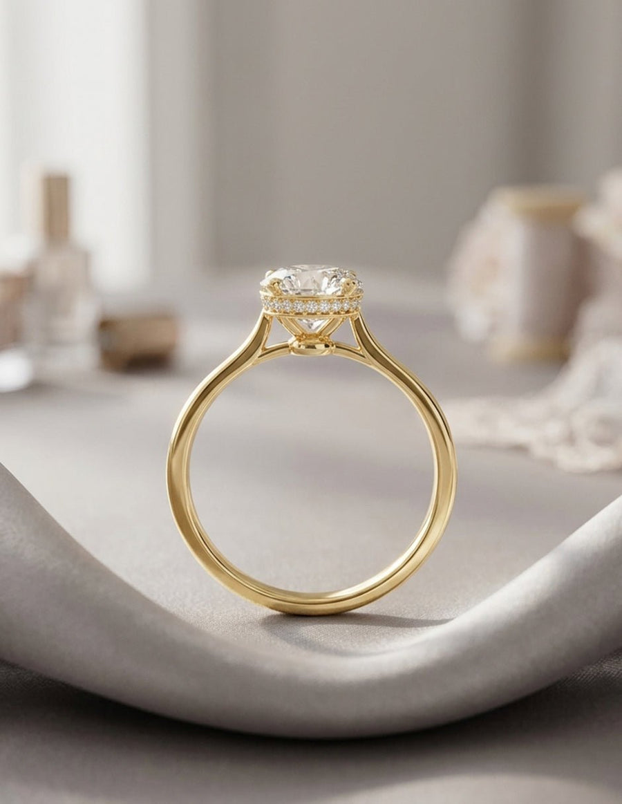 Anillo de compromiso - piedras laterales - AMORE114-RD-LG