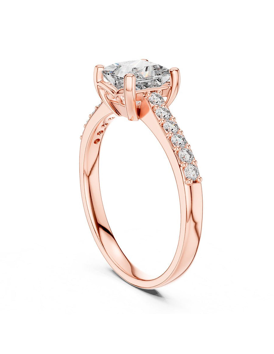 Anillo de compromiso - piedras laterales - AMORE115-PR-LG