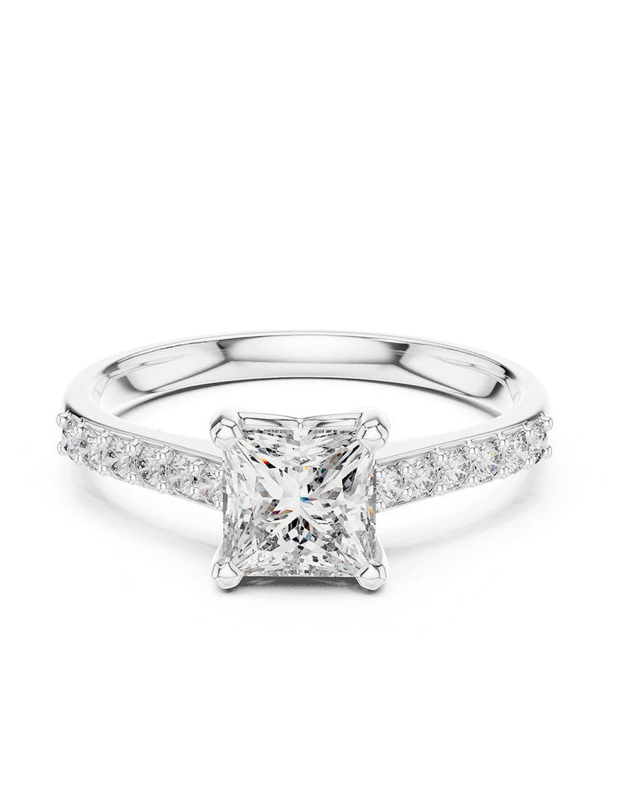 Anillo de compromiso - piedras laterales - AMORE115-PR-LG