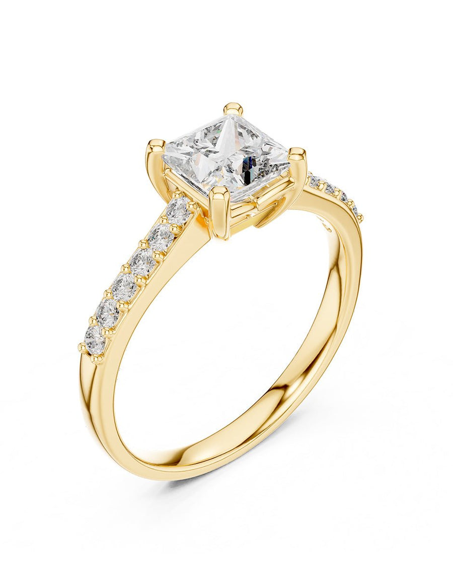 Anillo de compromiso - piedras laterales - AMORE115-PR-LG