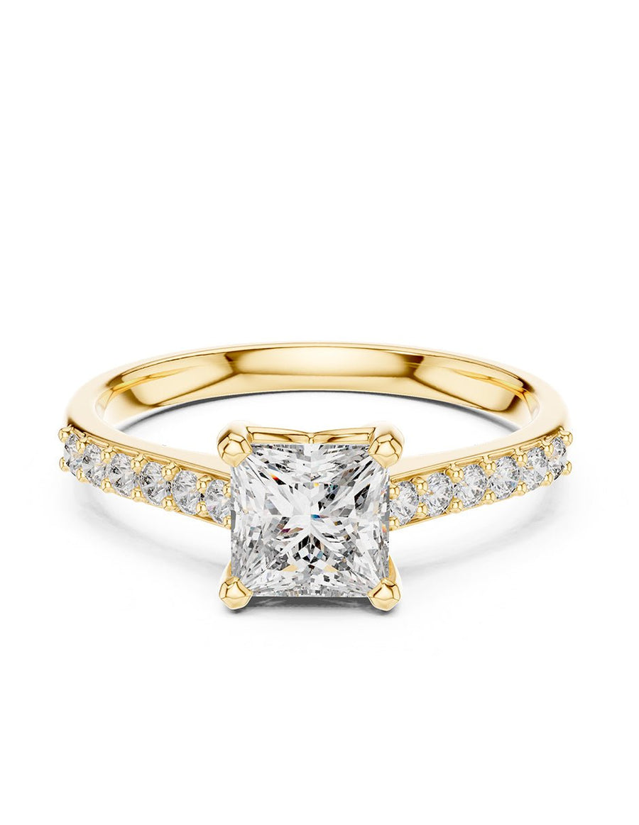 Anillo de compromiso - piedras laterales - AMORE115-PR-LG