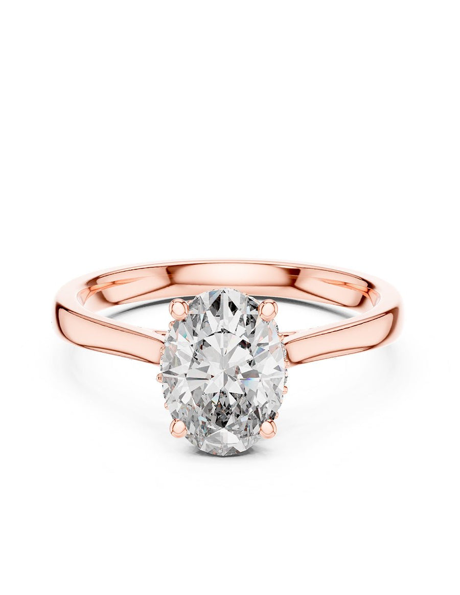 Anillo de compromiso - piedras laterales - AMORE116-OV-LG