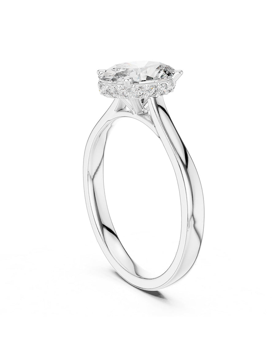 Anillo de compromiso - piedras laterales - AMORE116-OV-LG