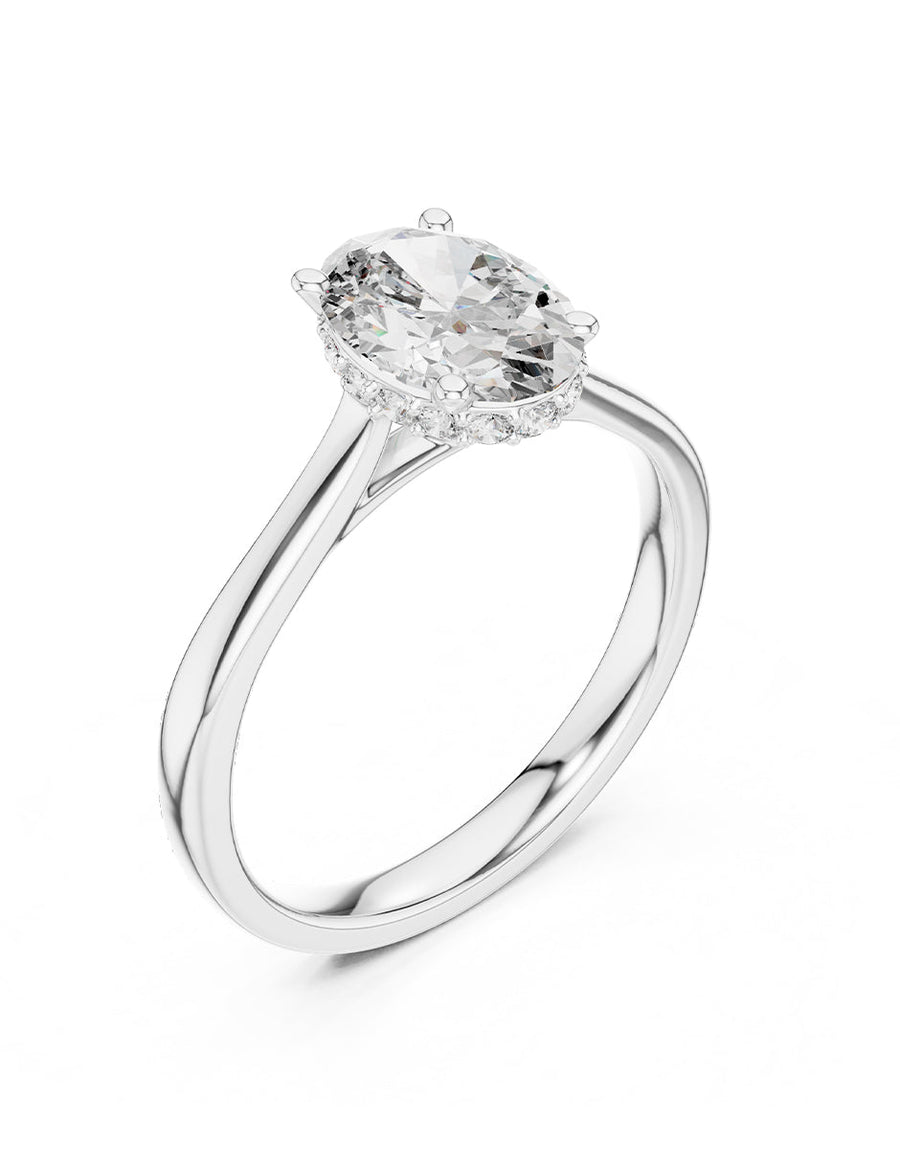 Anillo de compromiso - piedras laterales - AMORE116-OV-LG