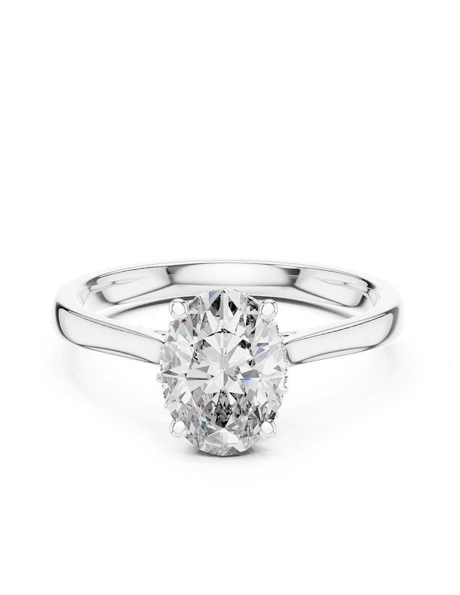 Anillo de compromiso - piedras laterales - AMORE116-OV-LG