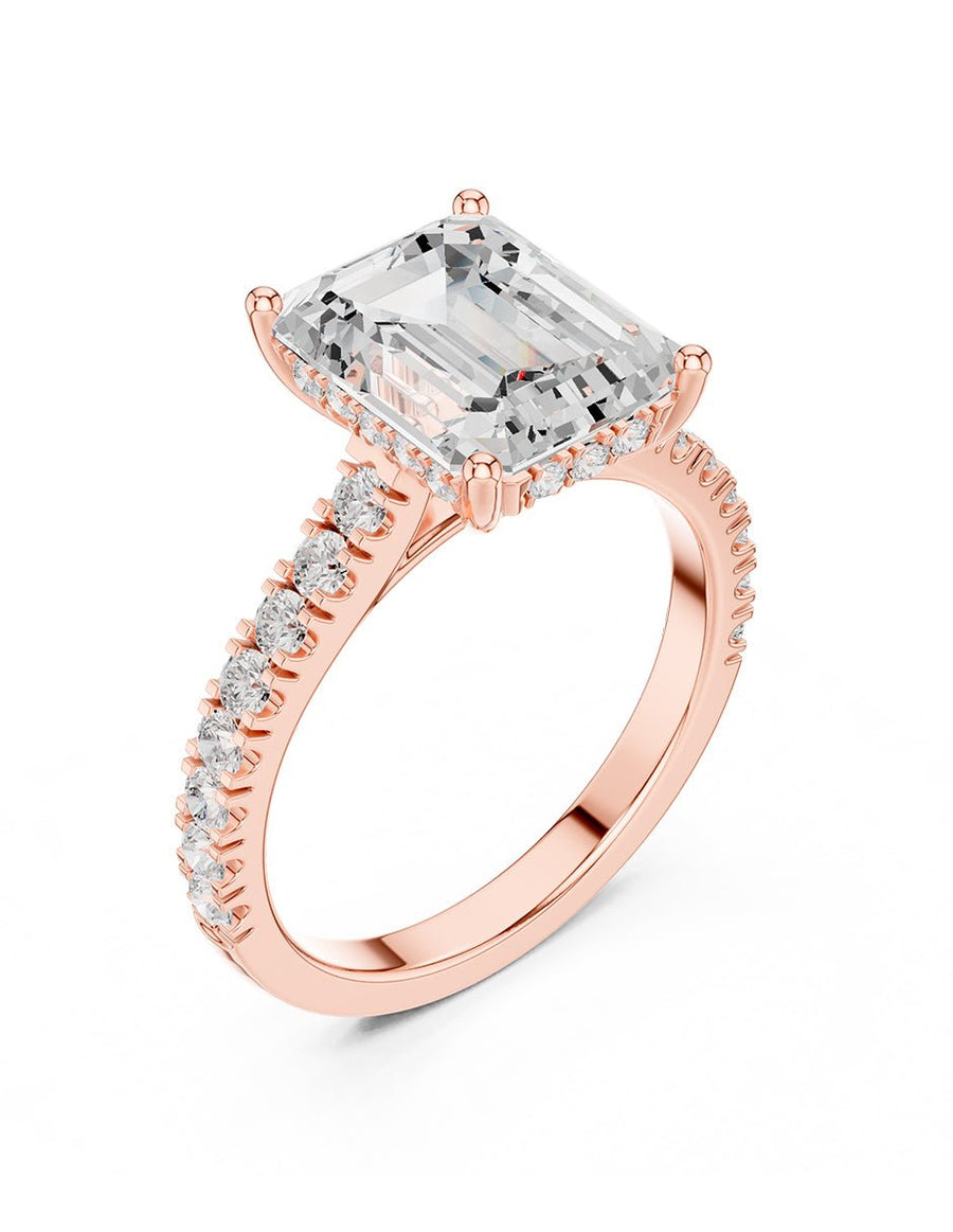 Anillo de compromiso - piedras laterales - AMORE117-EM-LG