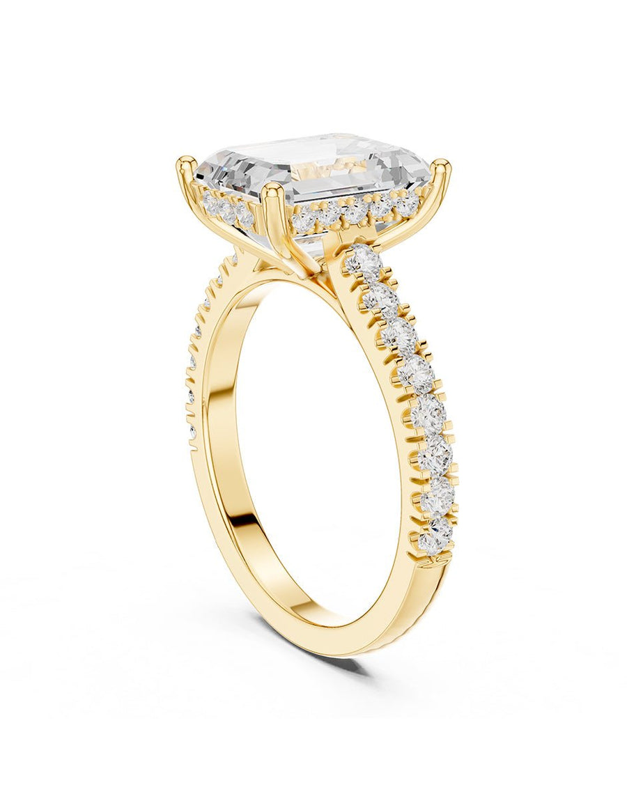 Anillo de compromiso - piedras laterales - AMORE117-EM-LG