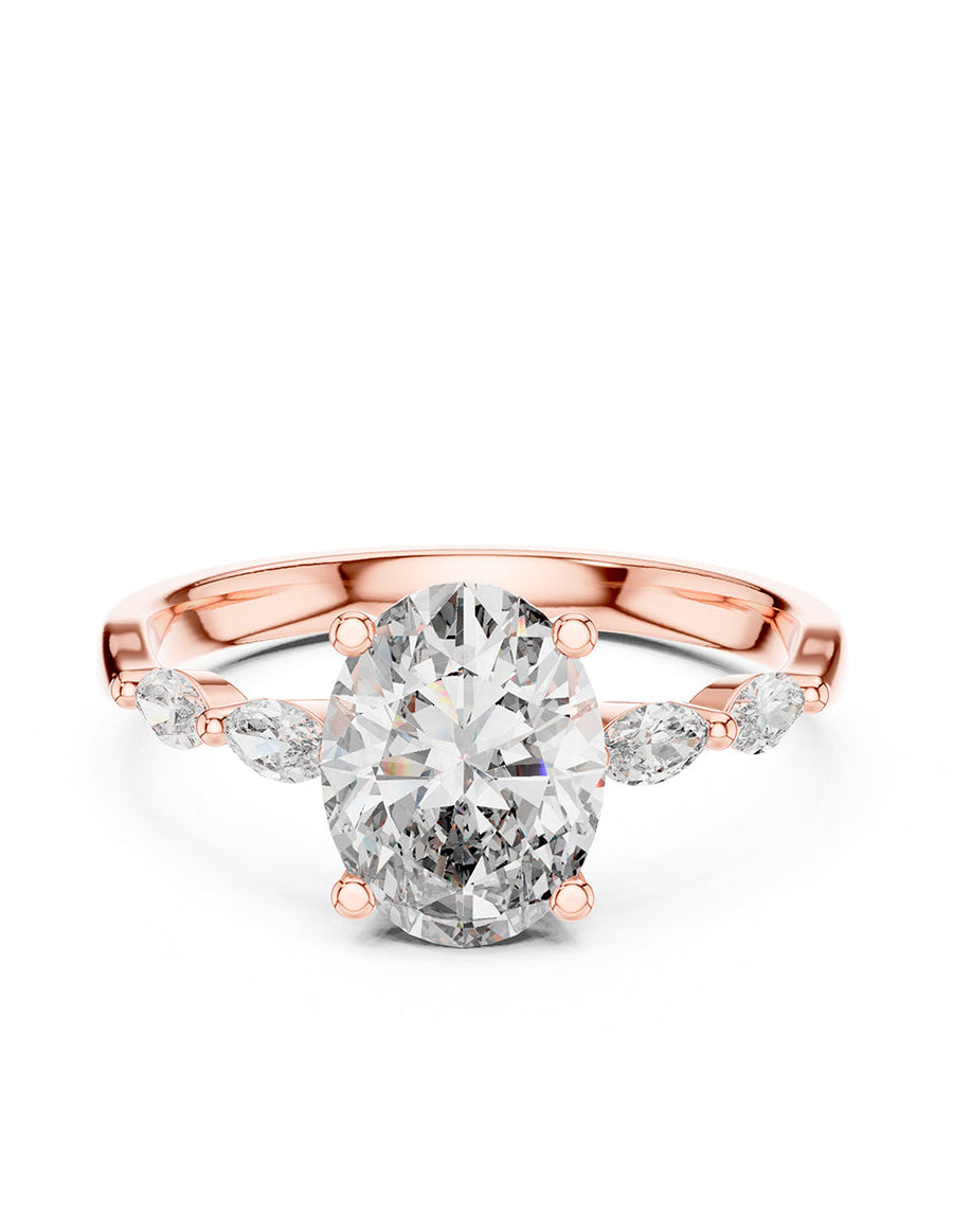 Montura para personalizar - piedras Laterales - AMORE118-OV