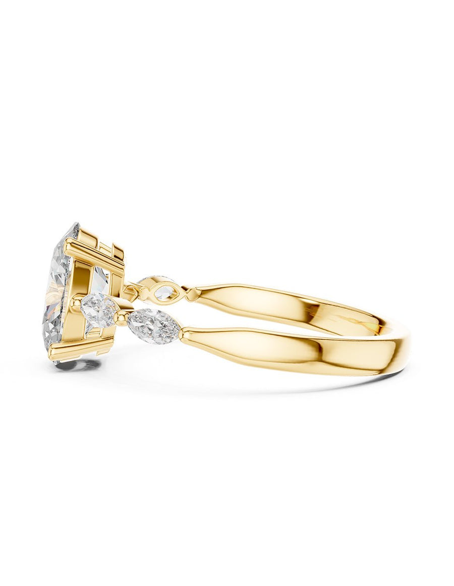 Anillo de compromiso - piedras laterales - AMORE118-OV-LG