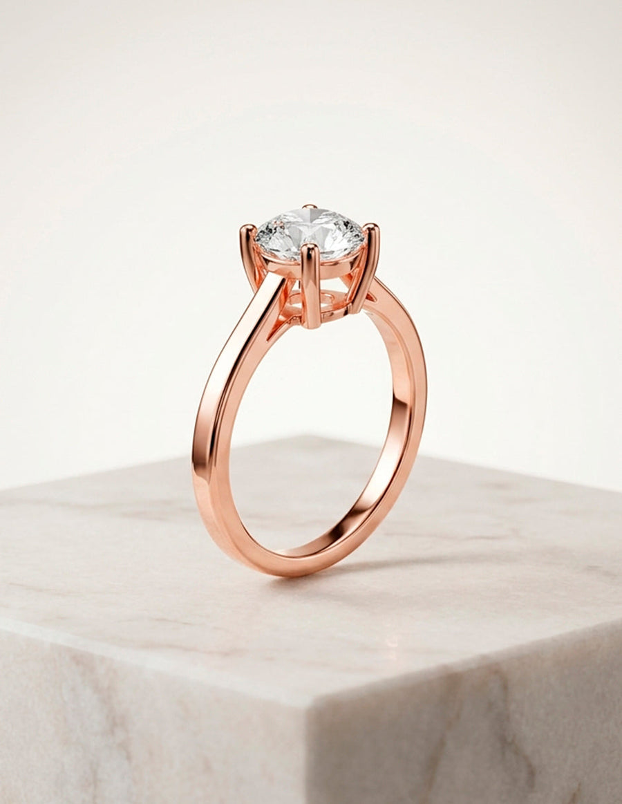 Anillo de Compromiso - solitario - AMORE12-RD-CZ