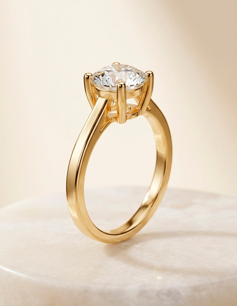Anillo de Compromiso - solitario - AMORE12-RD-CZ