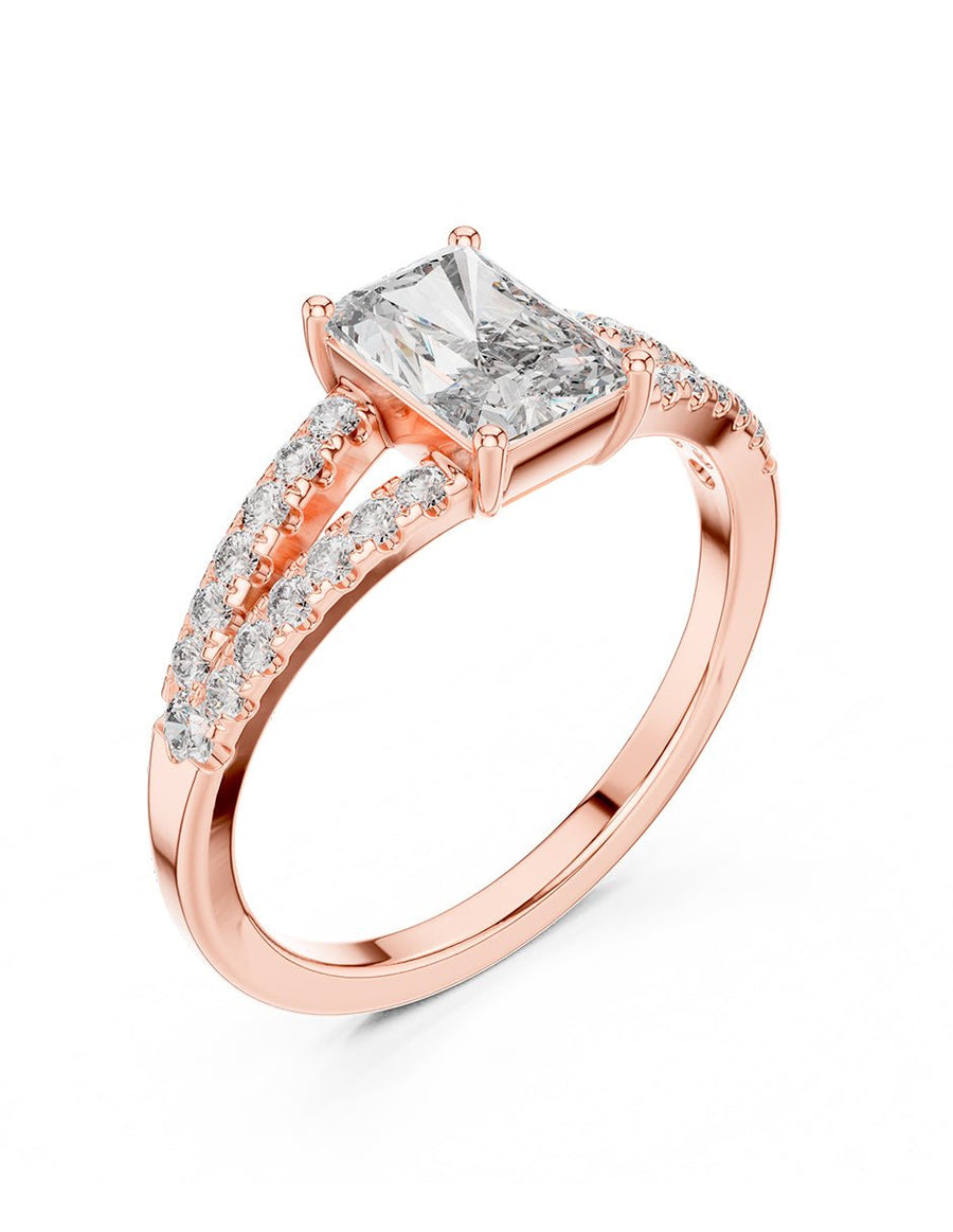 Anillo de compromiso - piedras laterales - AMORE121-EM-LG