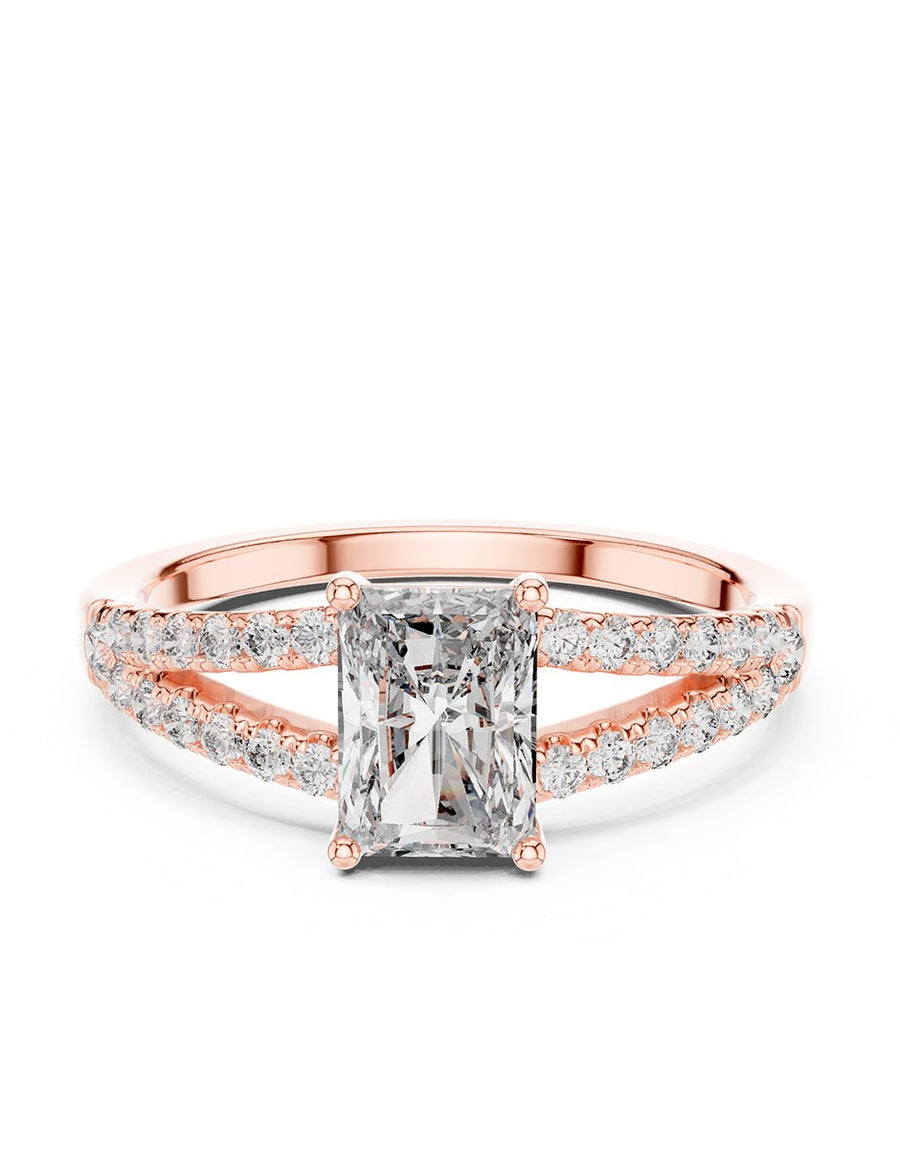 Anillo de compromiso - piedras laterales - AMORE121-EM-LG