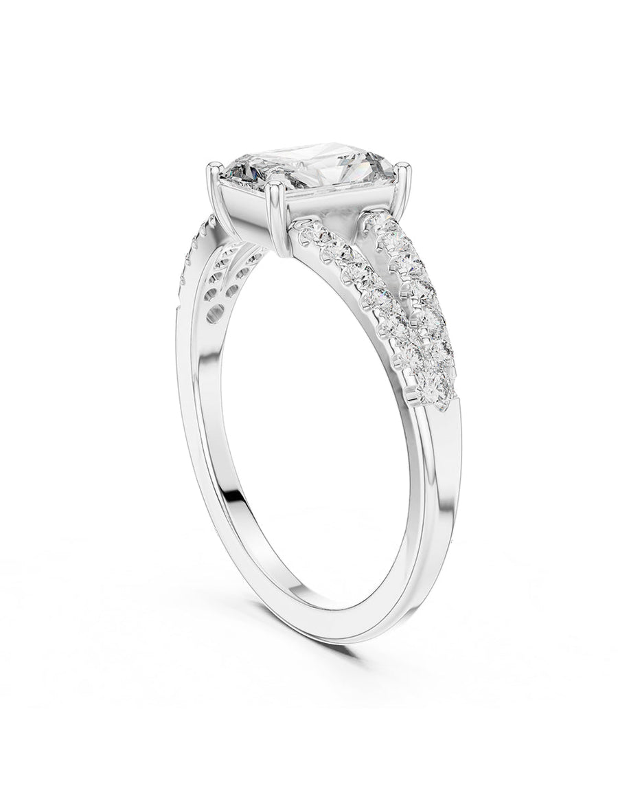 Anillo de compromiso - piedras laterales - AMORE121-EM-LG
