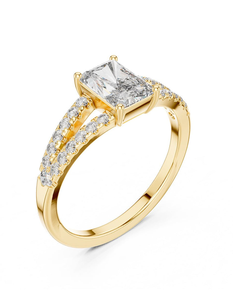 Anillo de compromiso - piedras laterales - AMORE121-EM-LG