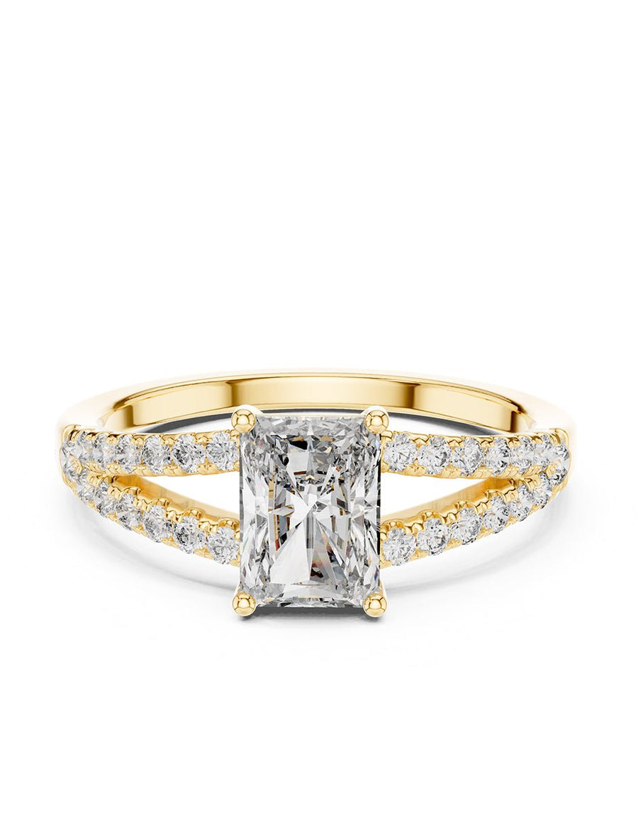 Anillo de compromiso - piedras laterales - AMORE121-EM-LG