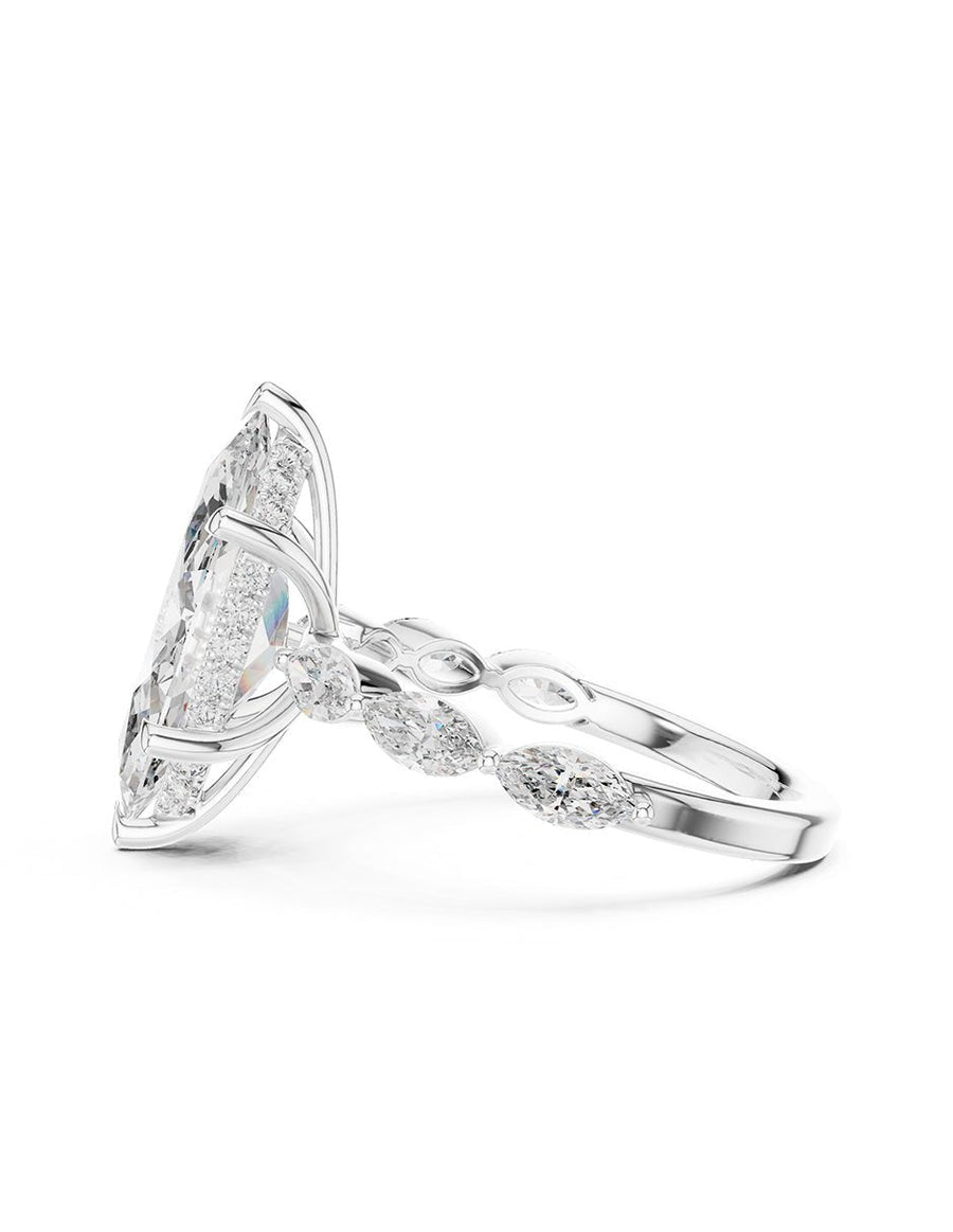 Anillo de compromiso - piedras laterales - AMORE122-MQ-LG