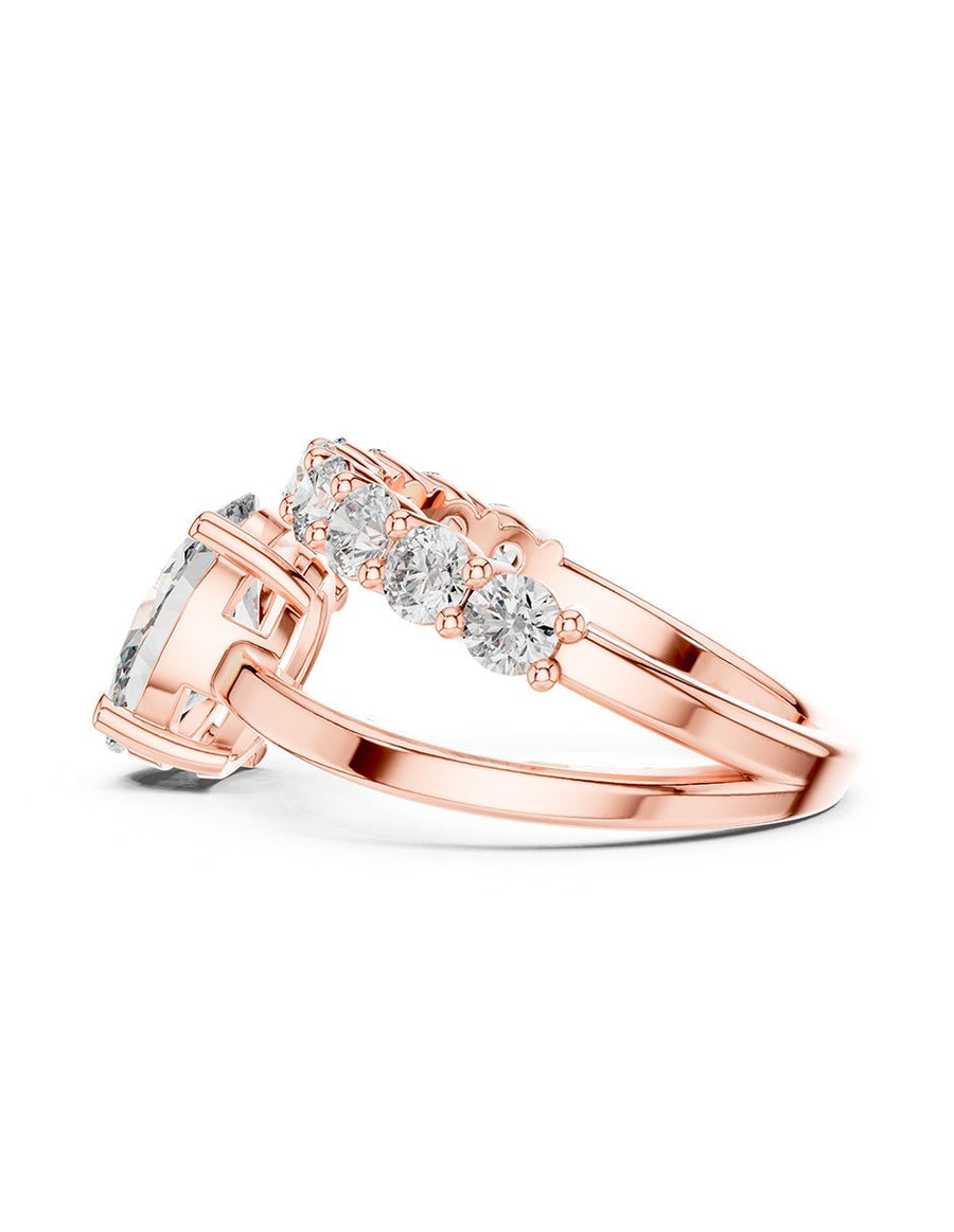 Anillo de compromiso - piedras laterales - AMORE124-OV-LG