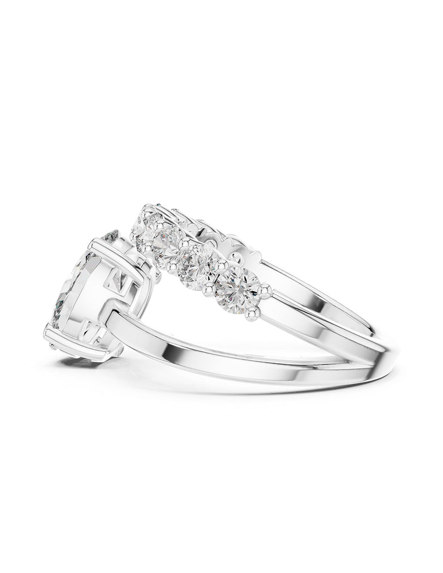 Anillo de compromiso - piedras laterales - AMORE124-OV-LG