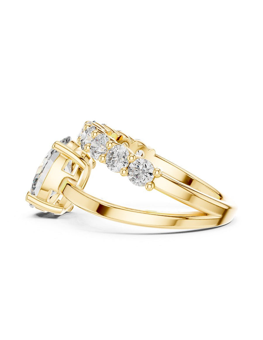 Anillo de compromiso - piedras laterales - AMORE124-OV-LG