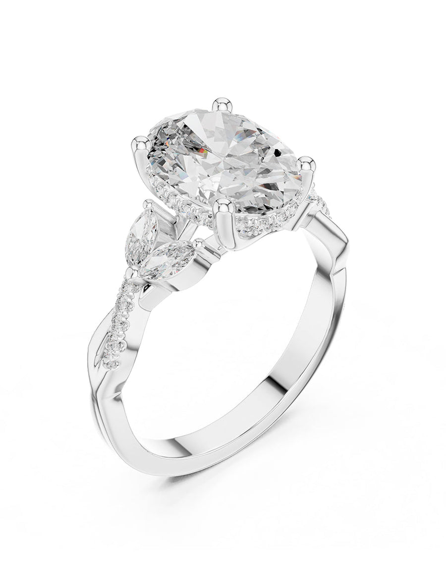 Montura para personalizar - piedras Laterales - AMORE125-OV