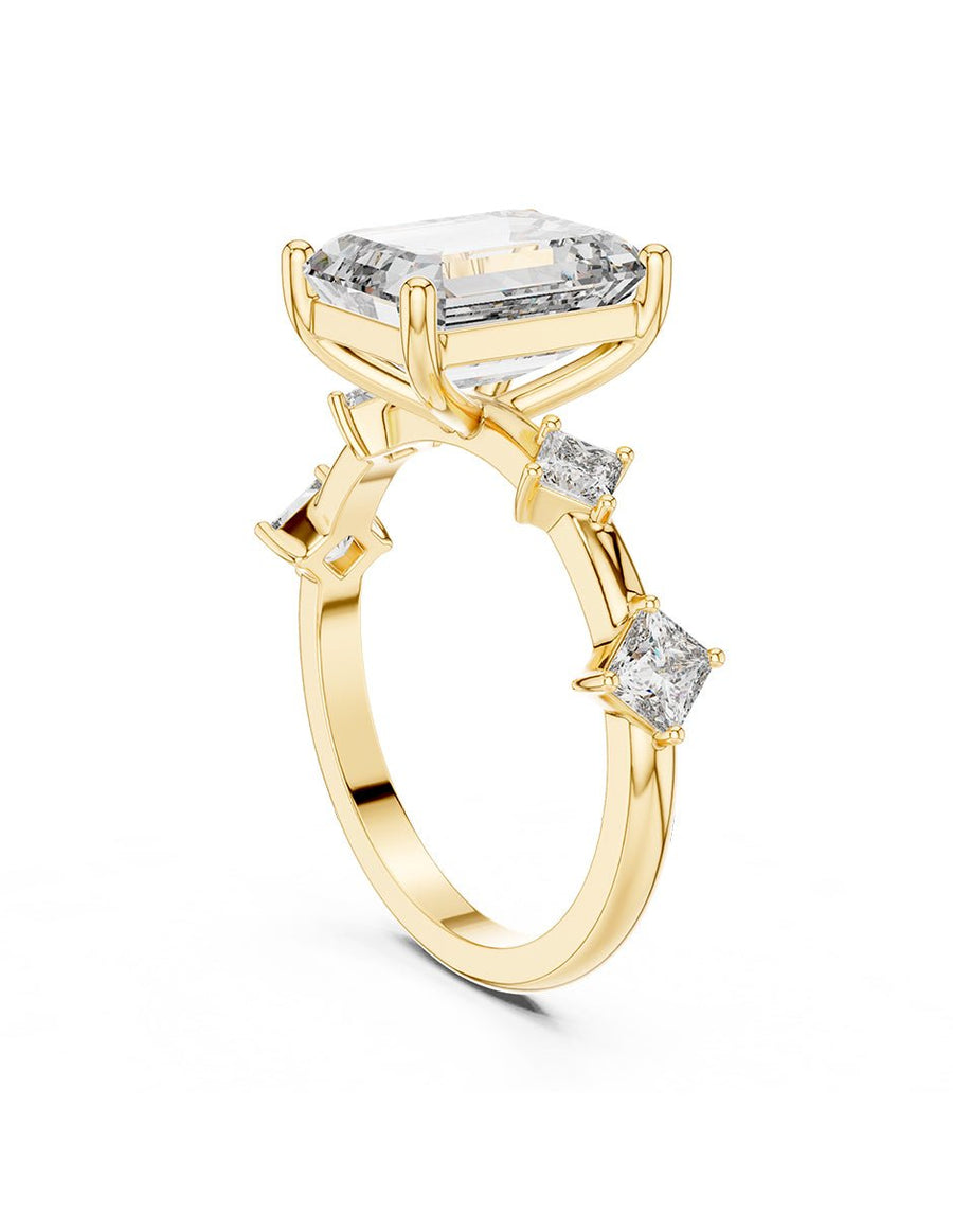 Anillo de compromiso - piedras laterales - AMORE127-EM-LG