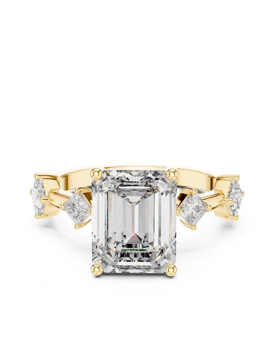 Anillo de compromiso - piedras laterales - AMORE127-EM-LG